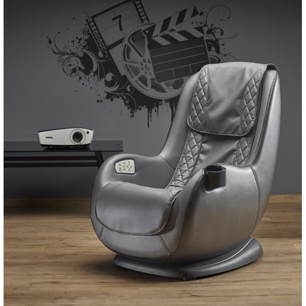 Mercura reclinerfåtölj med massage i grått ekoläder Mercura reclinerfåtölj med massage i grått ekoläder