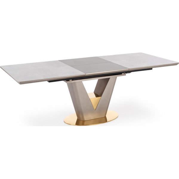Table à manger Valentino 160-220 x 90 cm - Marbre gris/gris clair/or Table à manger Valentino 160-220 x 90 cm - Marbre gris/gris clair/or