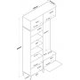 Esa hallmbel 120 x 37,5 x 240 cm - Valnt/vit