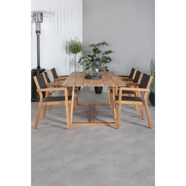 Plankton utematgrupp med 6 st Venice stolar - Svart/Natur Plankton utematgrupp med 6 st Venice stolar - Svart/Natur