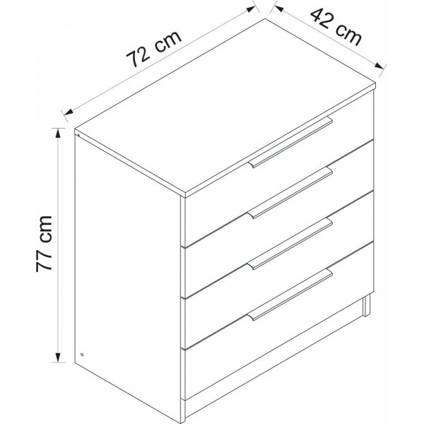 Cikani ladekast 72 x 42 cm - Antraciet Cikani ladekast 72 x 42 cm - Antraciet