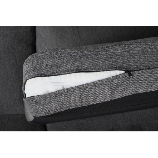 Canap d\\\'angle Salem en tissu gris fonc