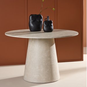 Matbord �120 cm - Beige marmor - Lanzo