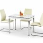 Aldona matbord 96-142 cm - Vit/krom