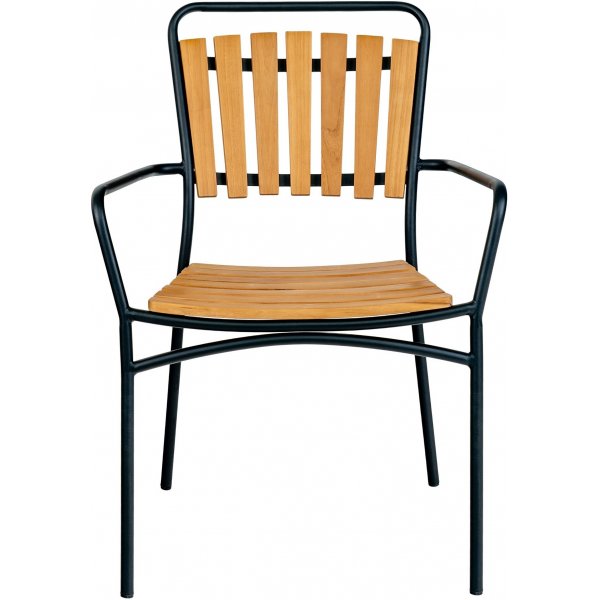 Cleveland stapelbar utestol - Teak/Svart Cleveland stapelbar utestol - Teak/Svart