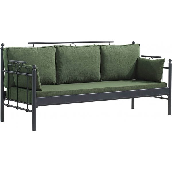 Hampus 3-sits utesoffa - Svart/grn + Flckborttagare fr mbler