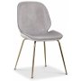 Art matgrupp: Runt bord marmor/Mssing + 4 st Deco stolar ljusgr sammet / mssing