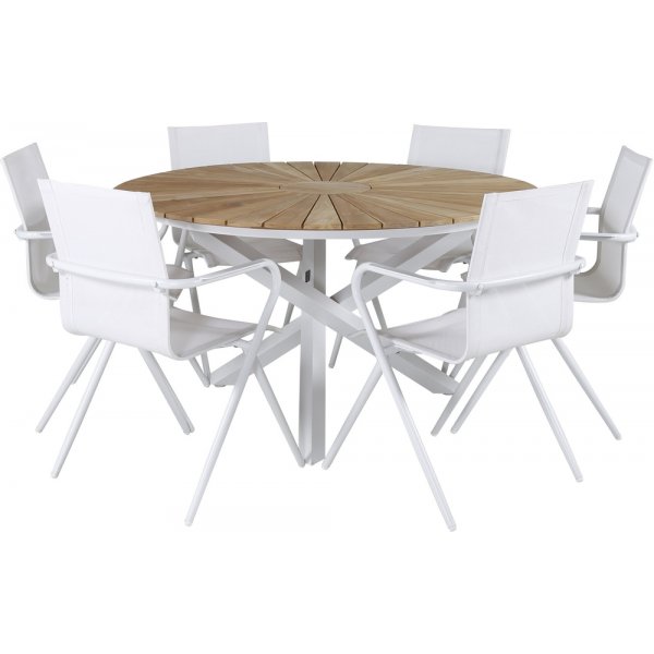 Mexico utematgrupp med 6 st Alina stolar - Natur/Vit Mexico utematgrupp med 6 st Alina stolar - Natur/Vit