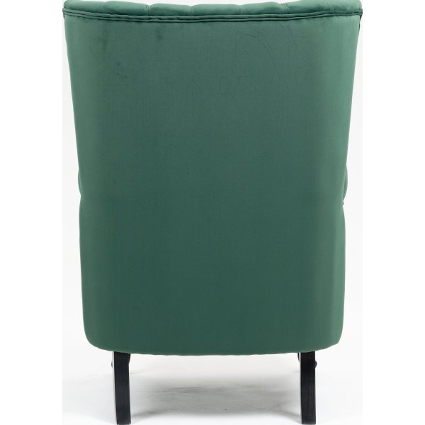 Fauteuil met oorkleppen in groen fluweel + Textielreiniging voor meubels Fauteuil met oorkleppen in groen fluweel + Textielreiniging voor meubels