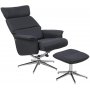 Massachusetts ftlj med fotpall - Svart (Microfiber)