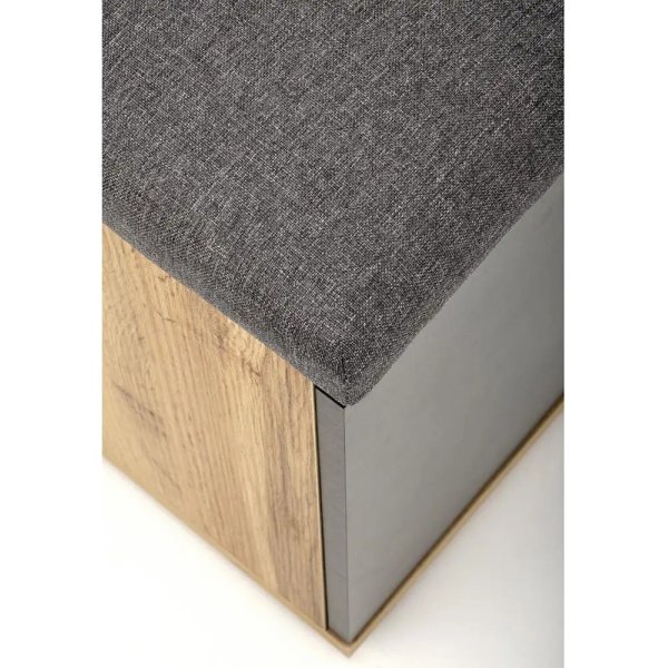 Meuble à chaussures Abdel avec siège - Gris/chêne wotan Meuble à chaussures Abdel avec siège - Gris/chêne wotan