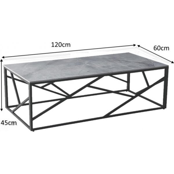 Table basse Kosmos 120 x 60 cm - Marbre gris/noir Table basse Kosmos 120 x 60 cm - Marbre gris/noir