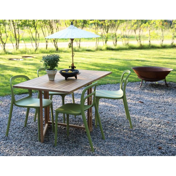 Matgrupp Salt teak: Slagbord i teak inklusive 4 st Nordan stolar