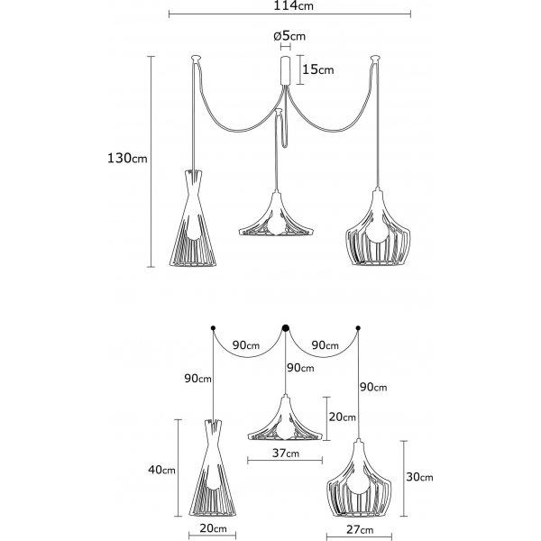 Plafonnier Mezo N-1292 - Cuivre