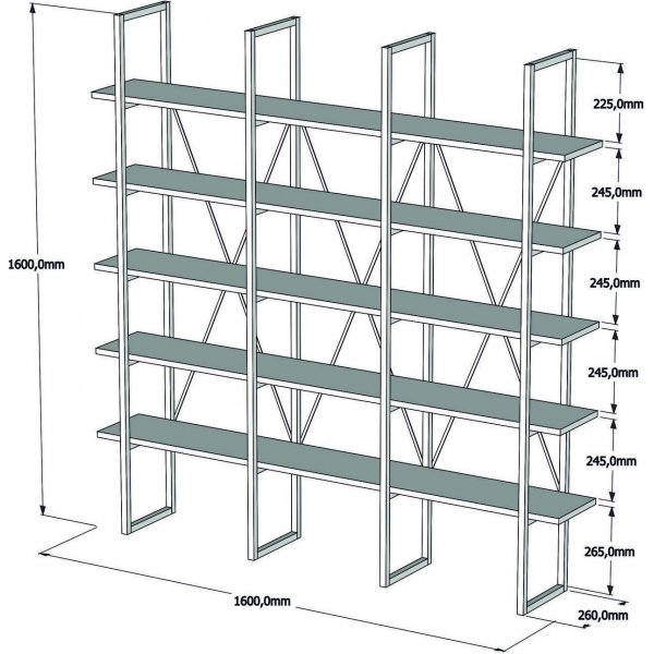 Bibliothèque Bayer - Noyer/noir Bibliothèque Bayer - Noyer/noir