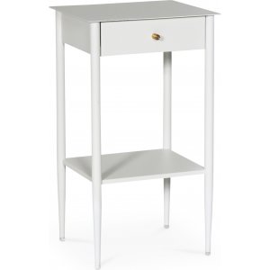 Flash sngbord - Vit metall / Mssing