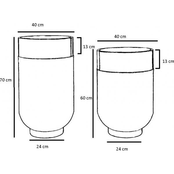 Bud sidobord set �40/40 cm - Svart/vit