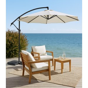 Hängparasoll 350 cm vit - Provence + Rengöringsmedel för utemöbler Hängparasoll 350 cm vit - Provence + Rengöringsmedel för utemöbler
