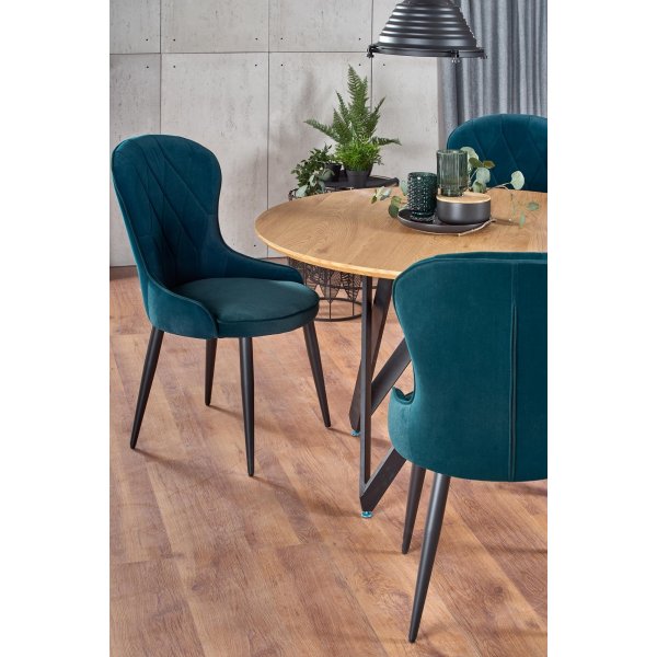 Table à manger ronde Metical 120 cm - Chêne/noir Table à manger ronde Metical 120 cm - Chêne/noir