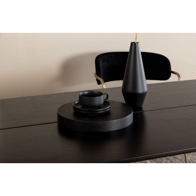Pelle matbord i svartbetsad ek - 190x90 cm