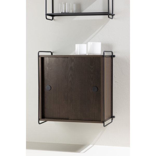 Paris wandkast 68 x 60 cm - Zwart/Mocca