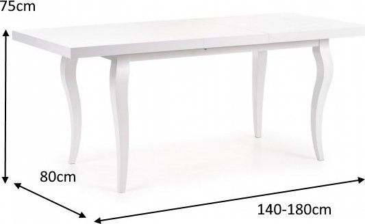Ammie matbord 140-180 cm - Vit Hgglans