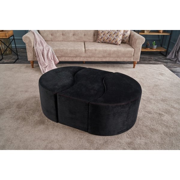 Pouf Alya - Anthracite/rose