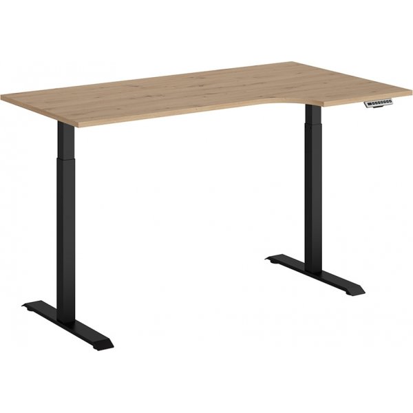 Bureau rglable Space droite 160 x 90 cm - Chne