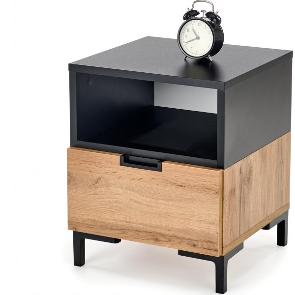 Chantelle sängbord - Ek/svart Chantelle sängbord - Ek/svart