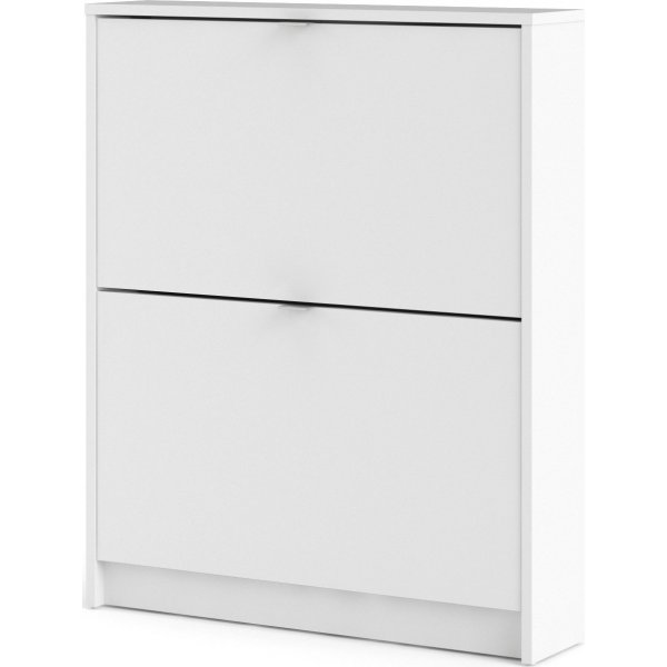 Meuble à chaussures à 2 compartiments - Blanc Meuble à chaussures à 2 compartiments - Blanc