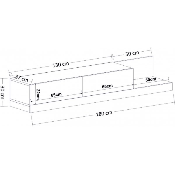 Banc multimédia Granda Anthracite/noyer Banc multimédia Granda Anthracite/noyer