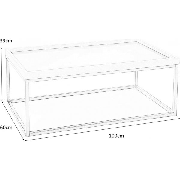 Table basse Vespa 100 x 60 cm - Beige/noir