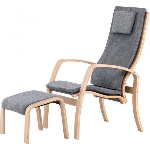 Grötö loungestol - Mörkgrå/whitewash Grötö loungestol - Mörkgrå/whitewash