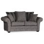 Eriksberg 2-sits soffa - Gr/brunt mnster + Textilskydd fr mbler