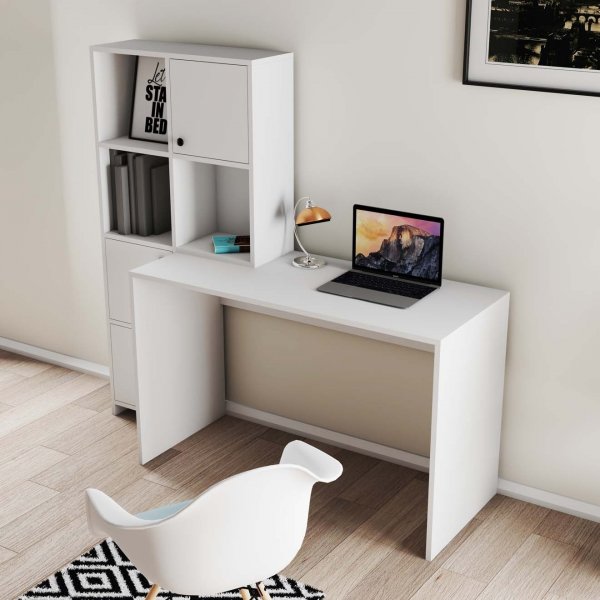 Bureau Silence 156,8 x 51,5 cm, gauche - Blanc Bureau Silence 156,8 x 51,5 cm, gauche - Blanc