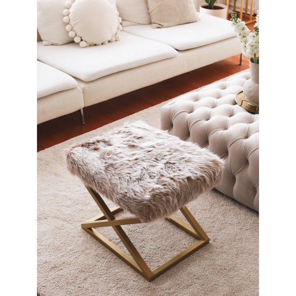 Pouf Capraz Plush - Marron/or Pouf Capraz Plush - Marron/or