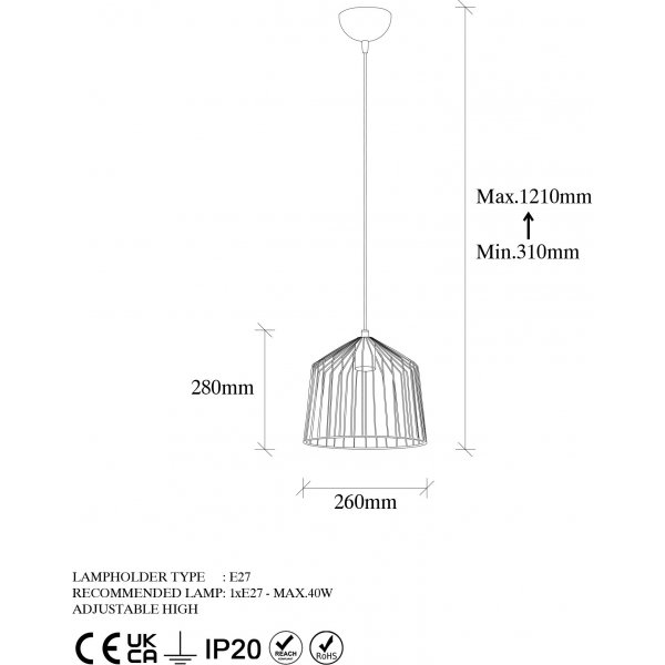 Plafonnier Gato 12045 - Noir