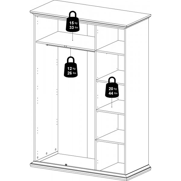 Armoire Paris  3 portes - Blanc