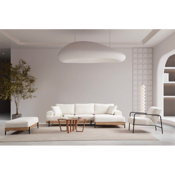 Canapé Eti divan droit - Blanc/chêne Canapé Eti divan droit - Blanc/chêne