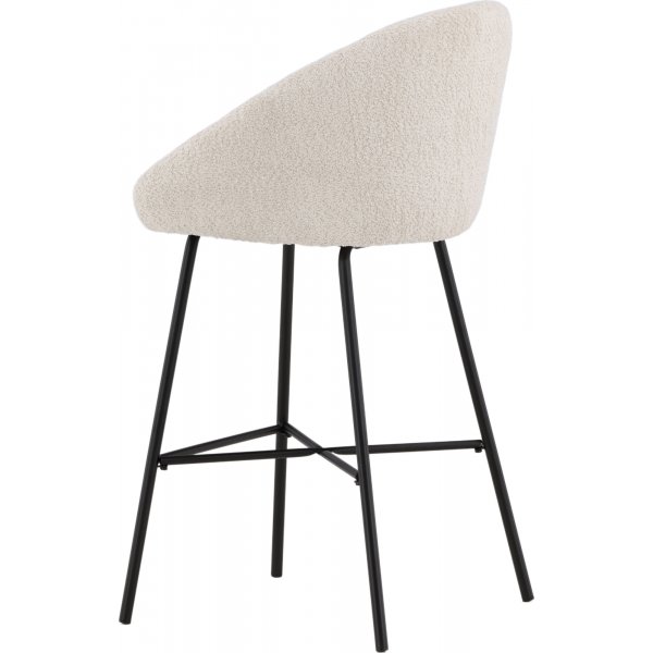 Tabouret de bar en velours - Blanc