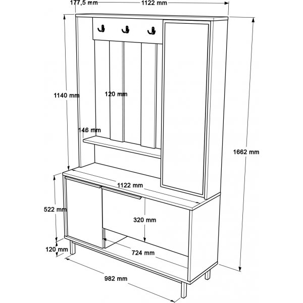 Meubles de hall Ocan - Noyer/chne