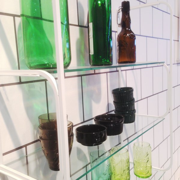 Ellen vgghylla - Vit/Glas