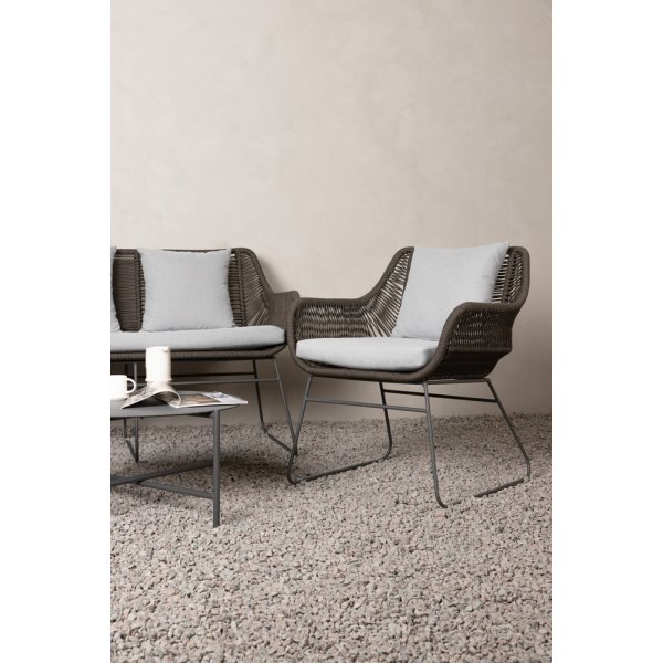 Groupe de canapés Davao - Gris foncé/marron Groupe de canapés Davao - Gris foncé/marron