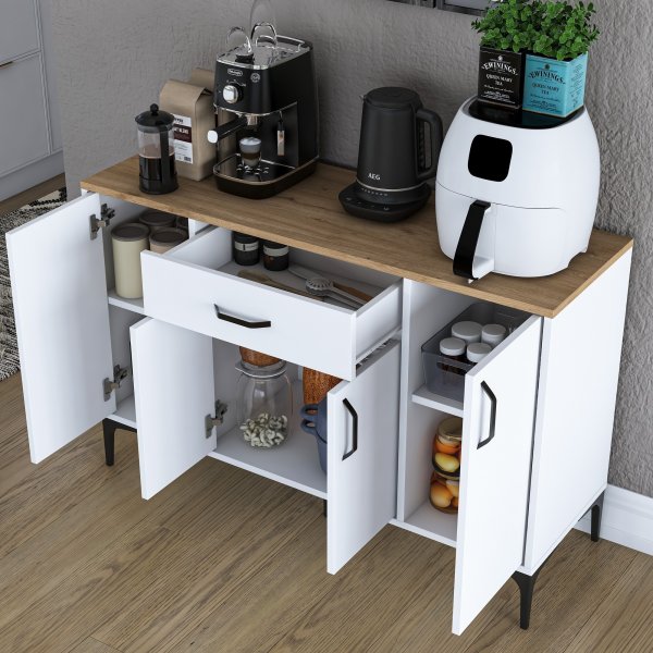 Buffet Jericho 136 - Blanc/noyer