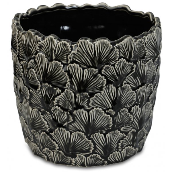 Kruka Ginkgo H16 cm - Svart