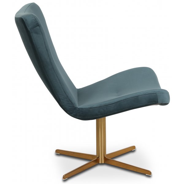 Tulpan designfåtölj - Petrol (Sammet) / Mässing + Textilvård för möbler Tulpan designfåtölj - Petrol (Sammet) / Mässing + Textilvård för möbler