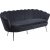 Kingsley 3-sits soffa i sammet - svart / krom + Mbeltassar