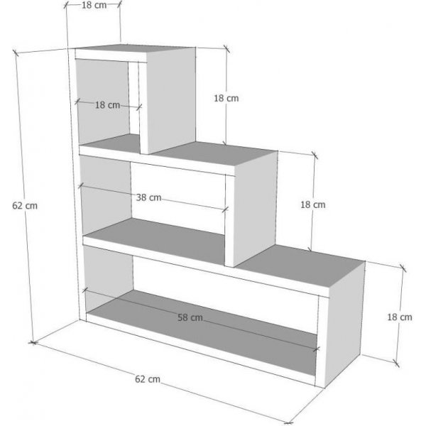 Pyramide wandplank - Antraciet