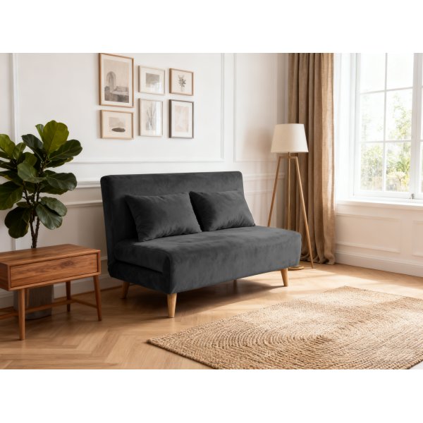 Bäddsoffa Helsingborg – Mörkgrå sammet | 193 cm Bäddsoffa Helsingborg – Mörkgrå sammet | 193 cm