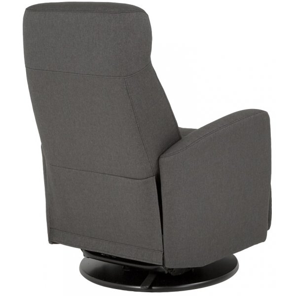 Frans reclinerfåtölj med gungfunktion och snurr - Grå tyg Frans reclinerfåtölj med gungfunktion och snurr - Grå tyg
